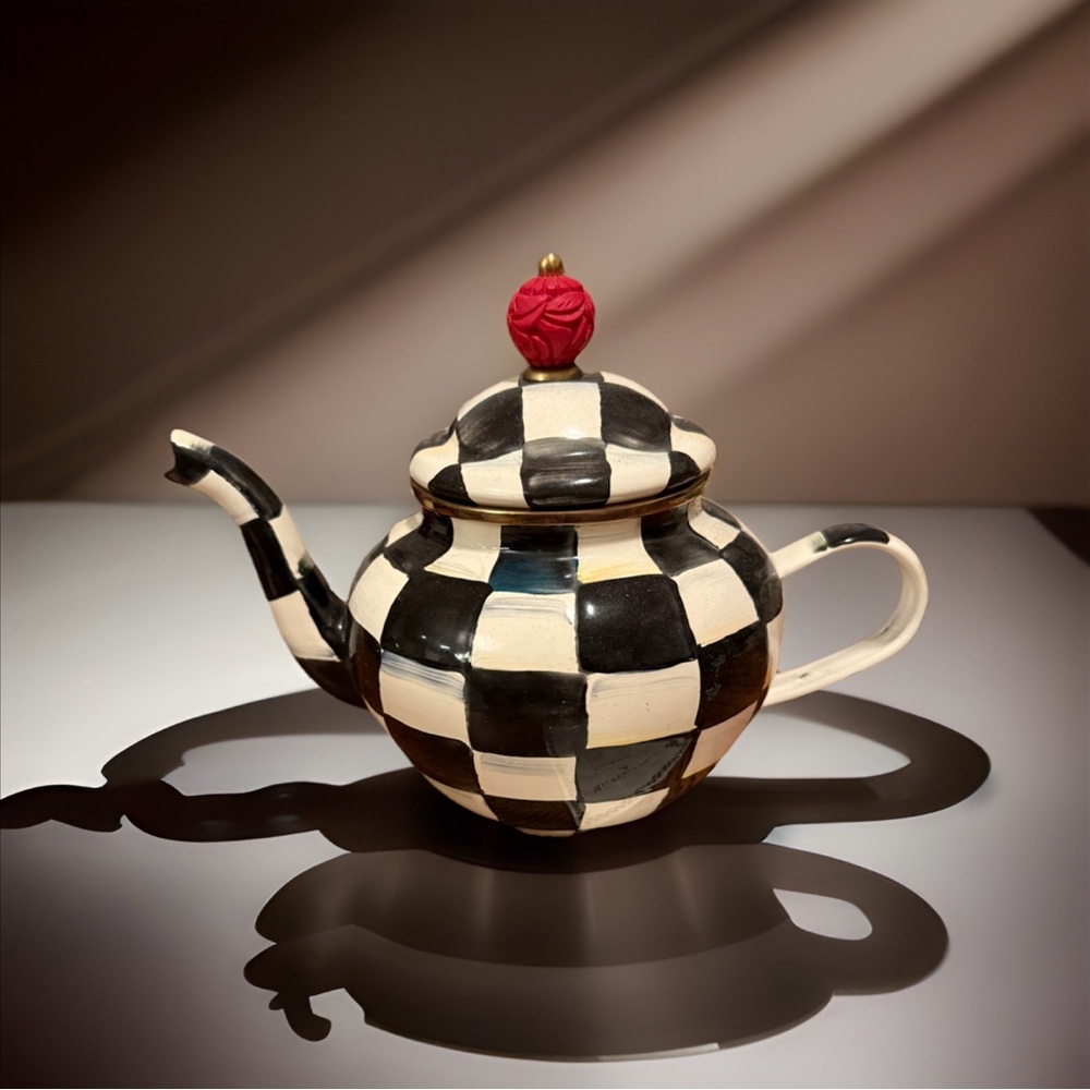 Mackenzie Childs Checkered Teapot